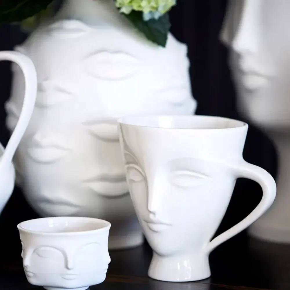 JONATHAN ADLER Giuliette Mug. Glossy White. Set of 2. Pristine Condition.